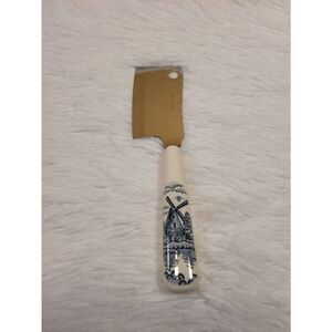 Vintage Cheese Stainless Steel Cleaver with Porcelain Handle